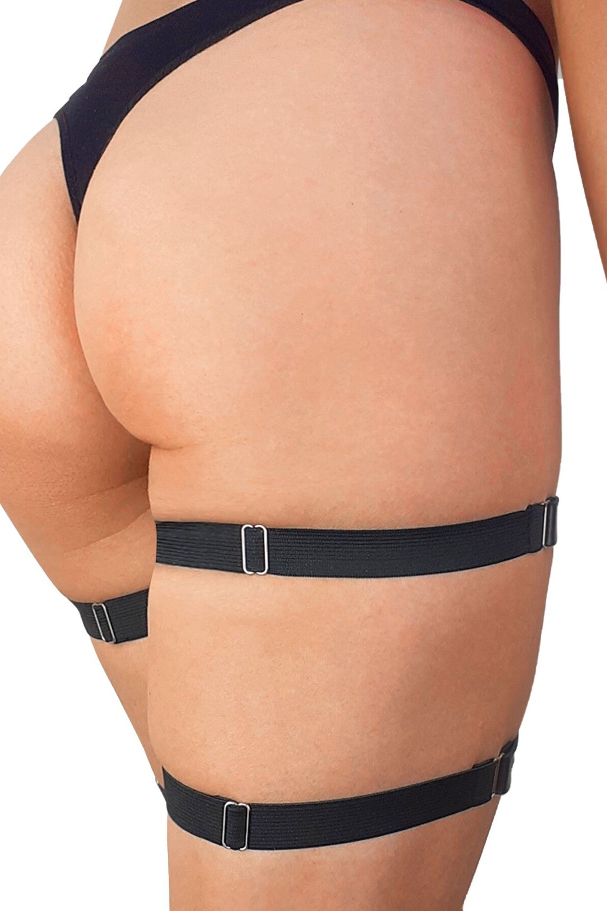 Кожаные гартеры Kristina black (2 шт.)