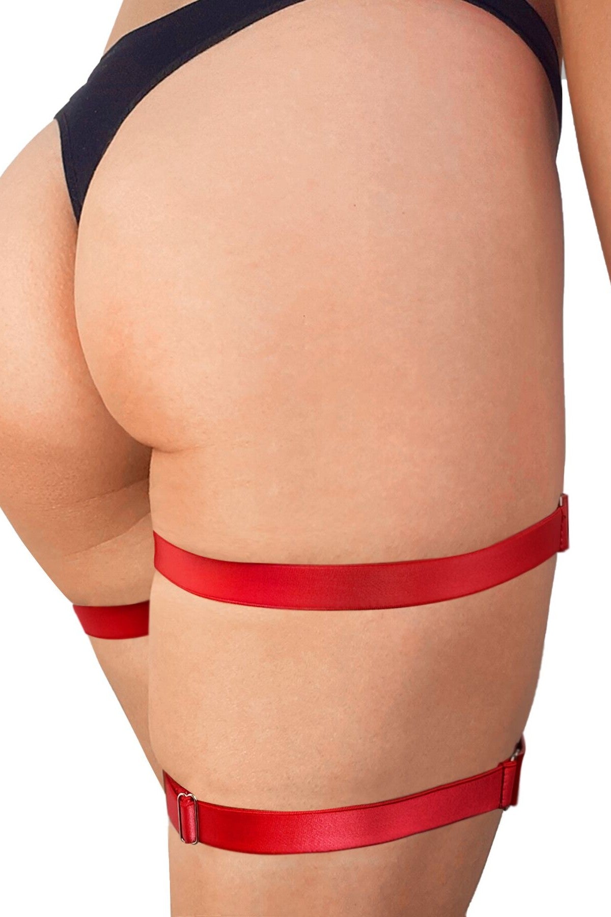 Кожаные гартеры Kristina red (2 шт.)