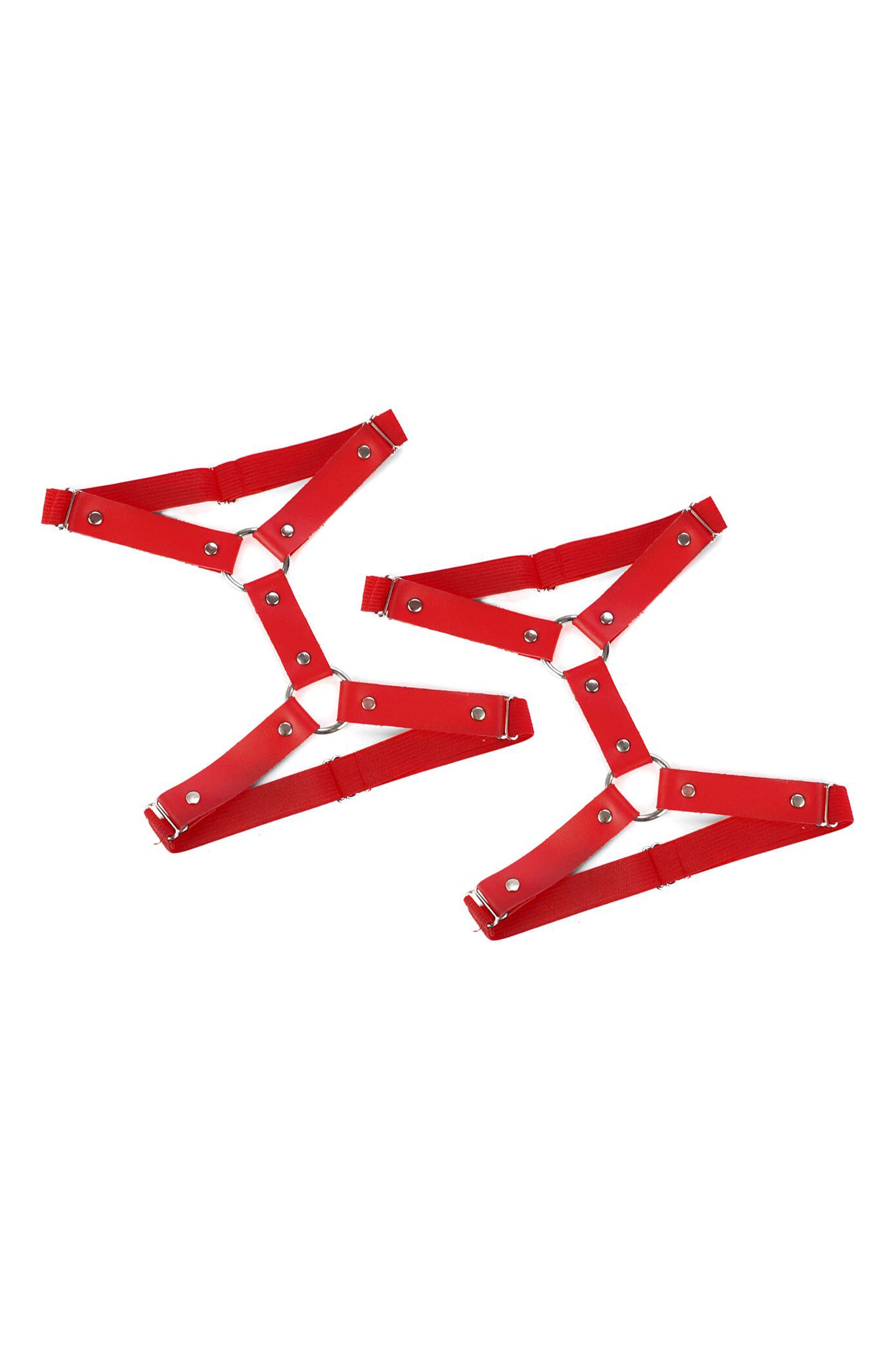 Кожаные гартеры Kristina red (2 шт.)