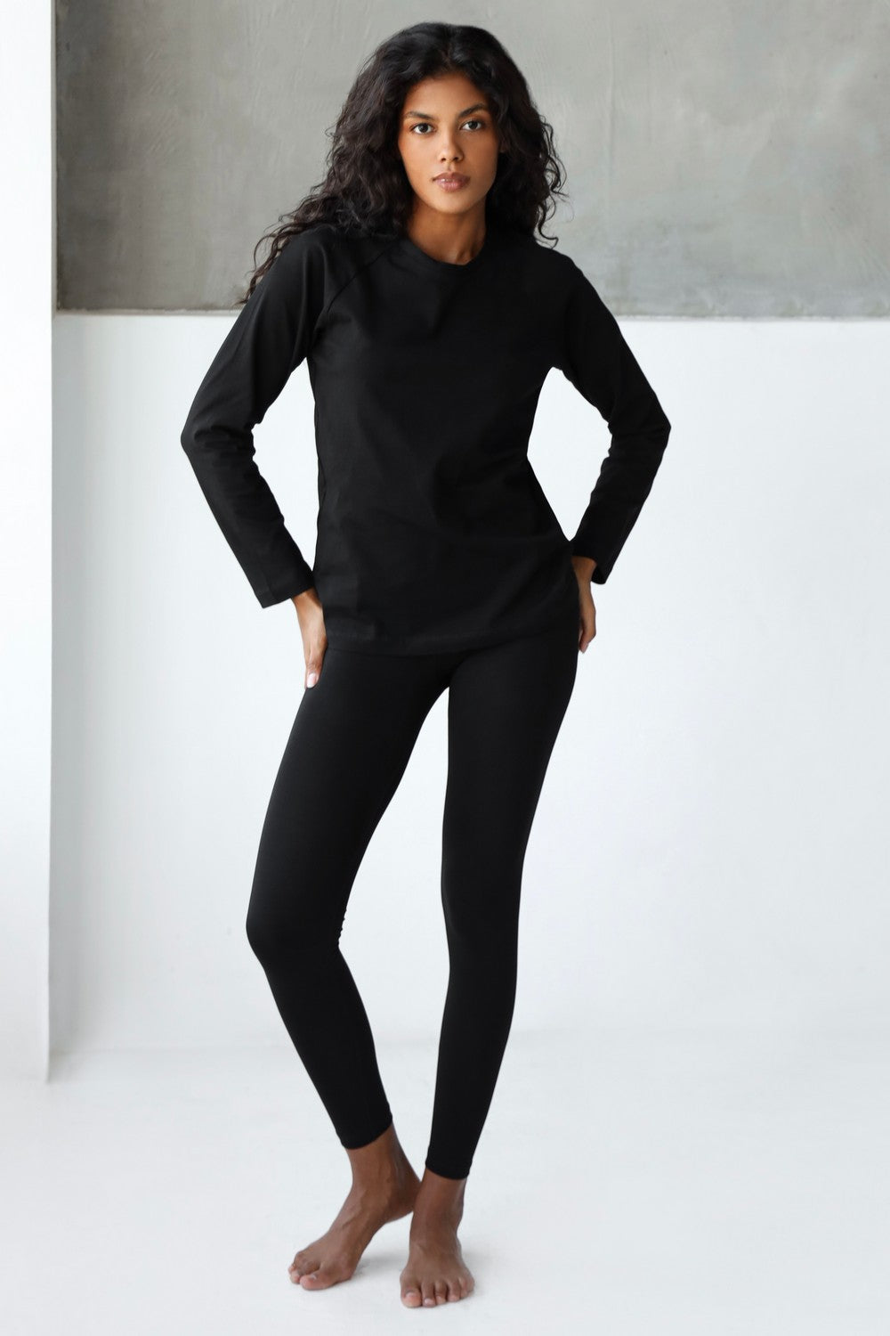 Хлопковый лонгслив 23090 black