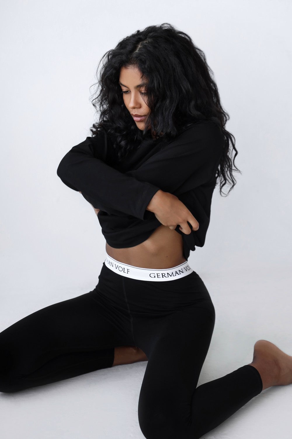 Хлопковый лонгслив 23090 black