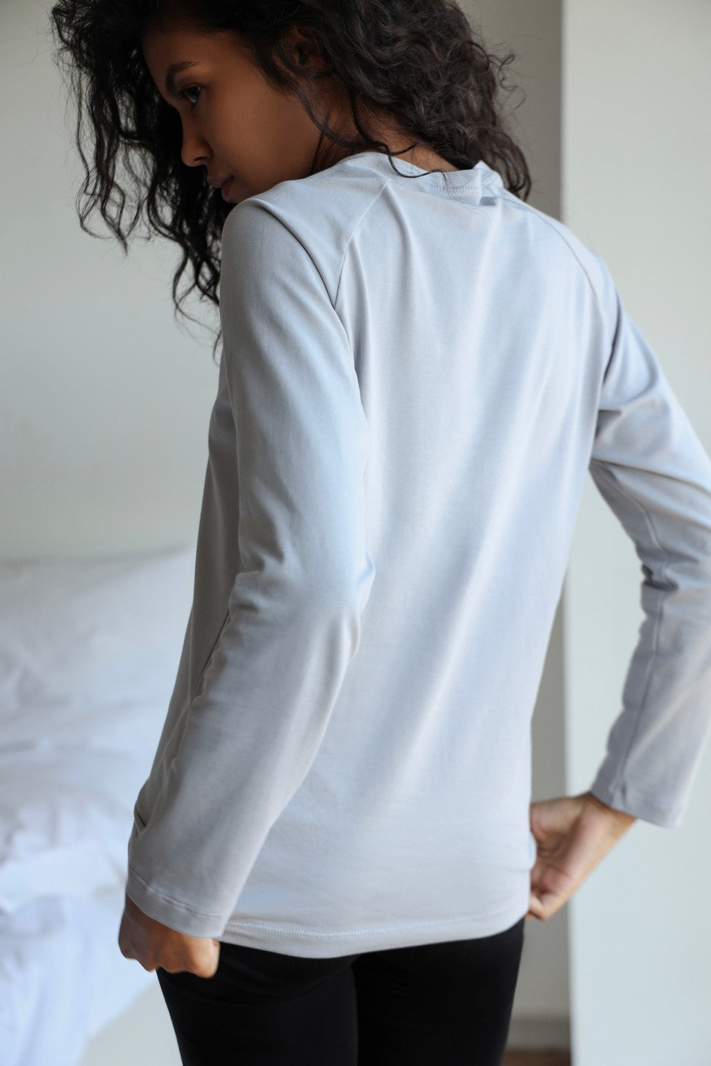 Хлопковый лонгслив 23091 gray