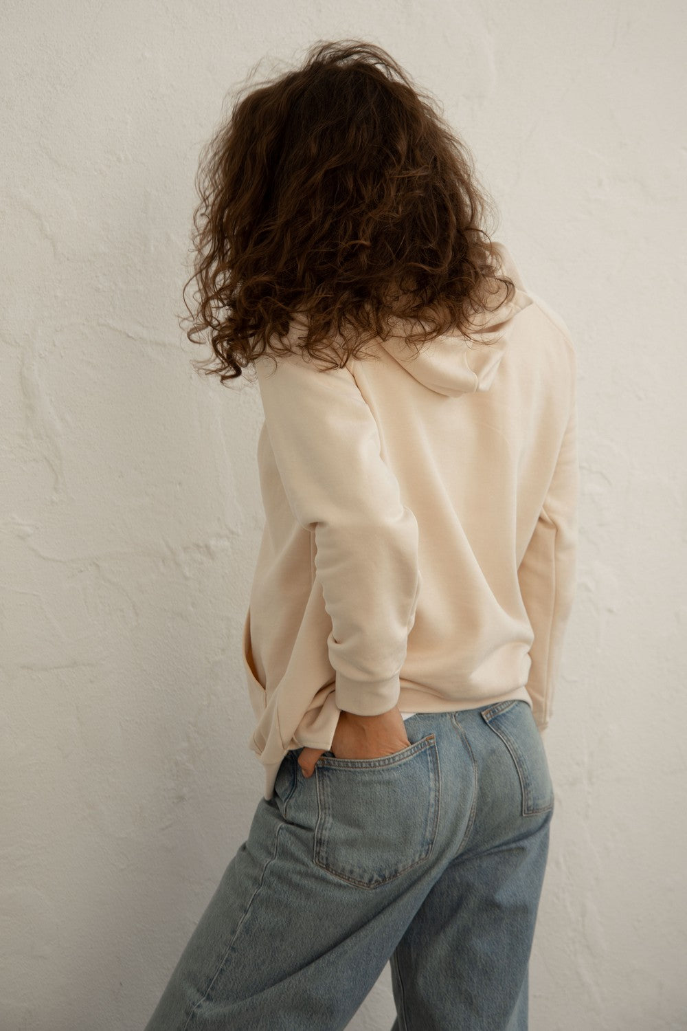 Бавовняне худі з капюшоном 23134 beige