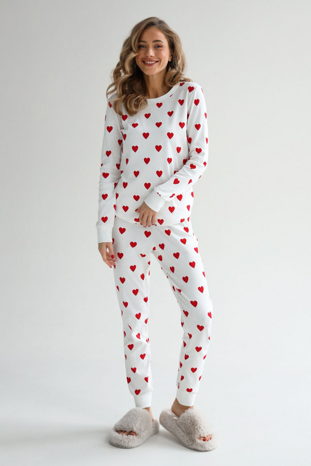 Бавовняна піжама з принтом 23179 white