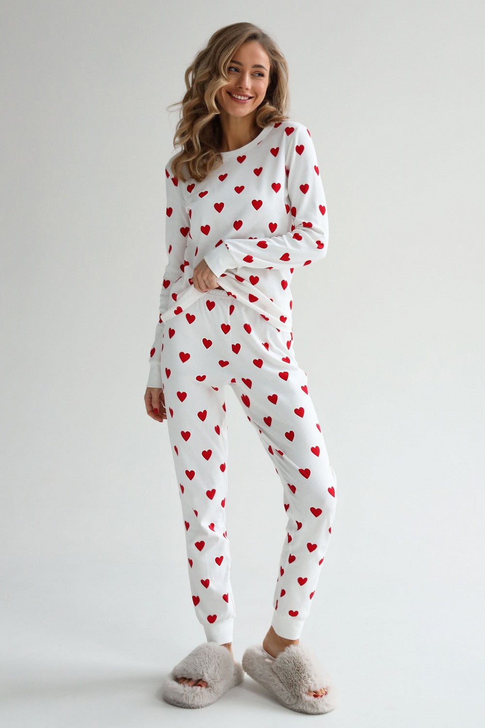 Хлопковая пижама с принтом 23179 white