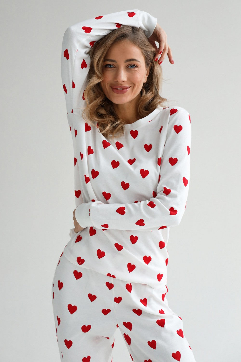 Хлопковая пижама с принтом 23179 white