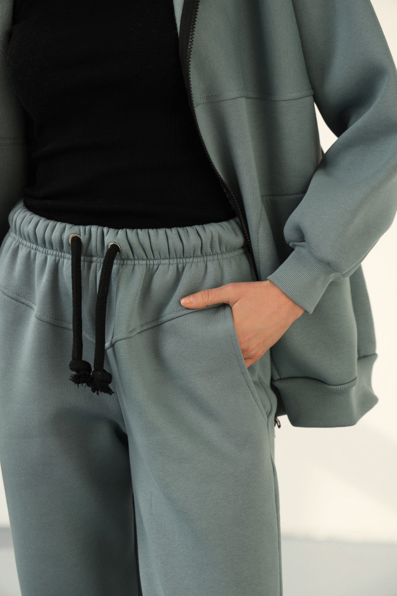 Утепленный хлопковый костюм 24018 mint