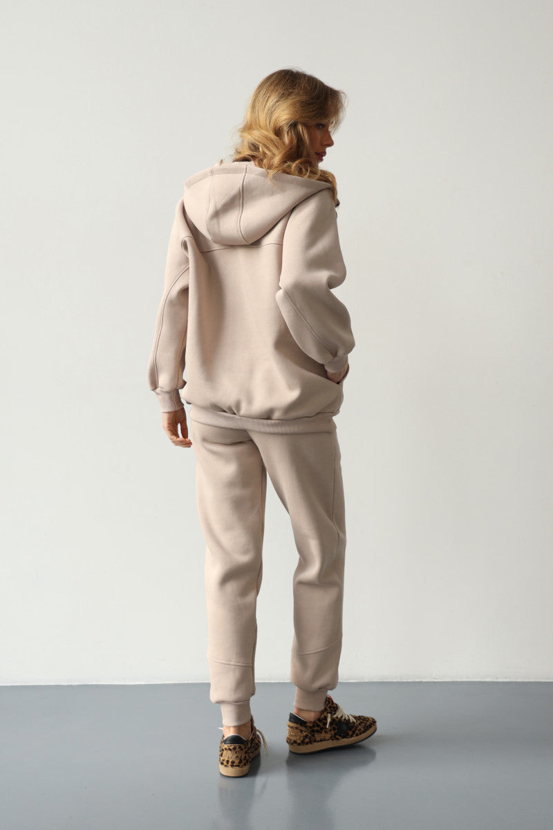 Утепленный хлопковый костюм 24019 beige