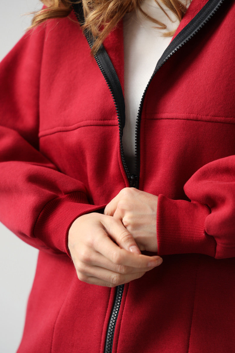 Утепленный хлопковый костюм 24020 burgundy