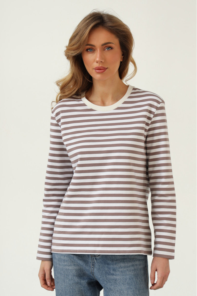 Хлопковый свитшот в полоску 24023
