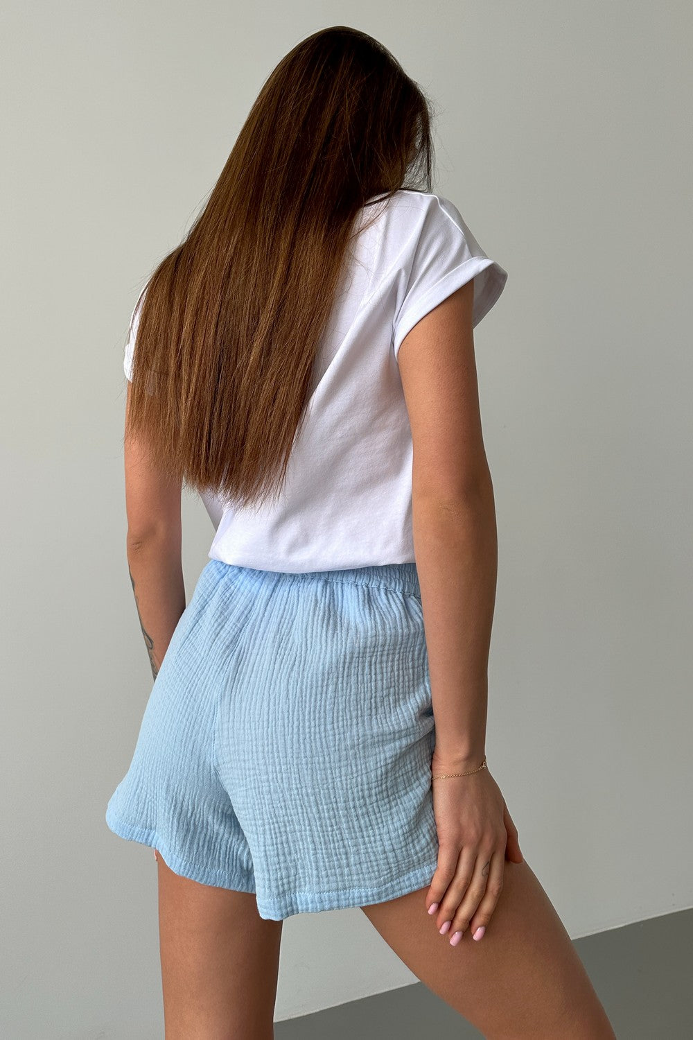 Пижамный комплект с шортами 24033 blue