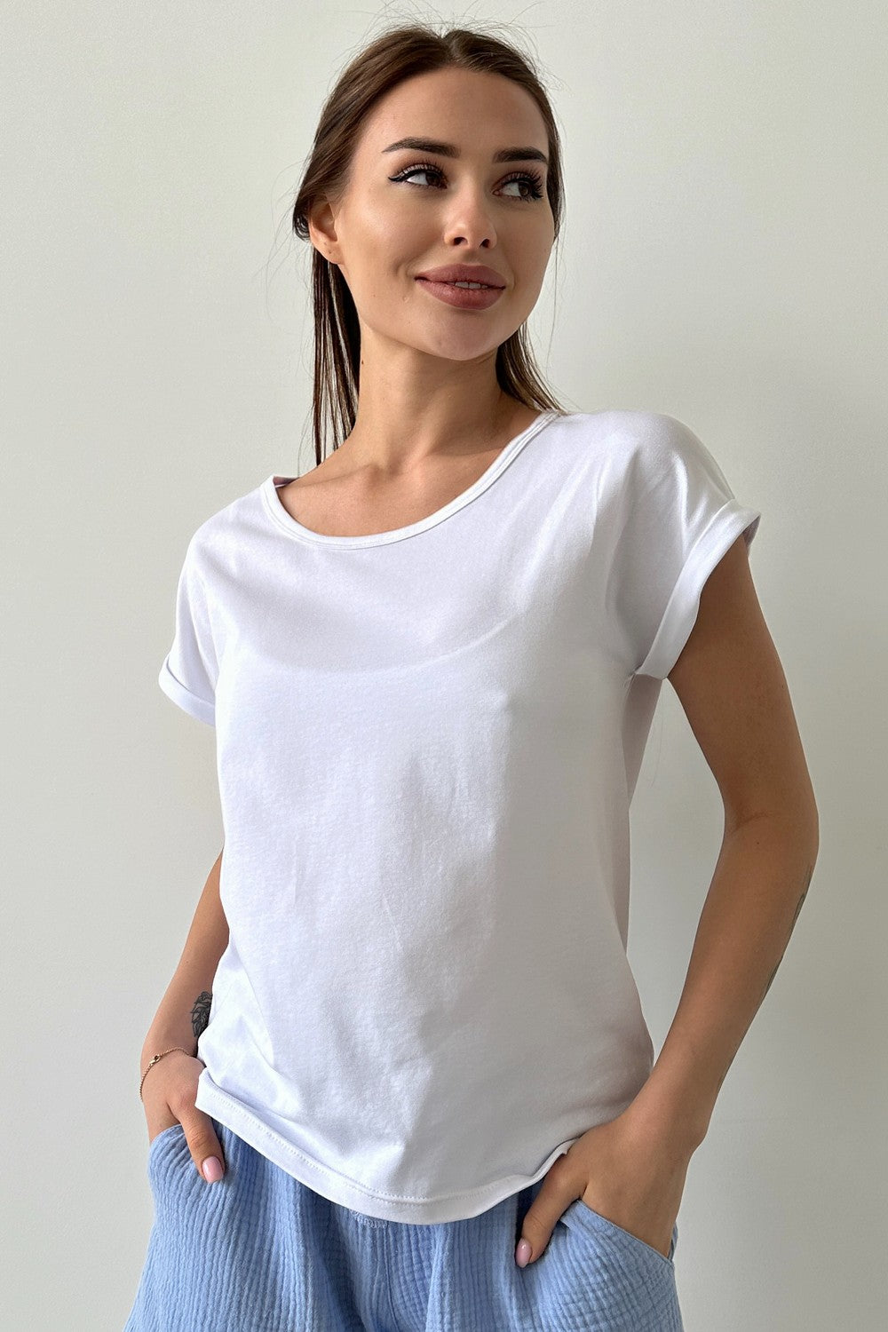 Футболка из хлопка 24034-2 white