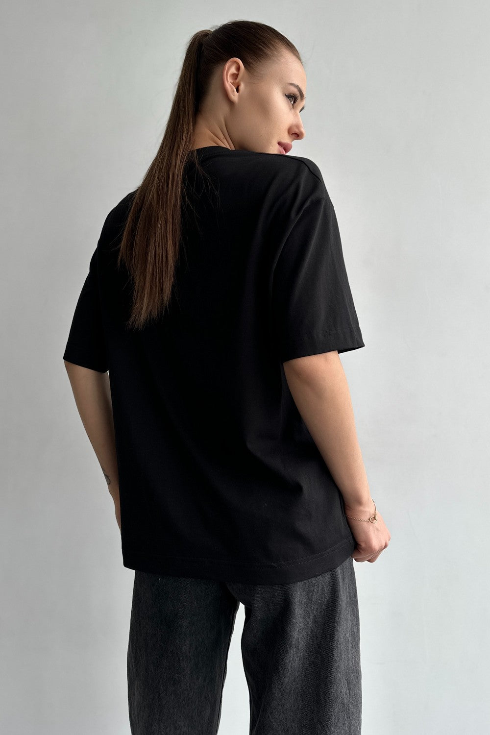 Хлопковая футболка оверсайз 24042 black