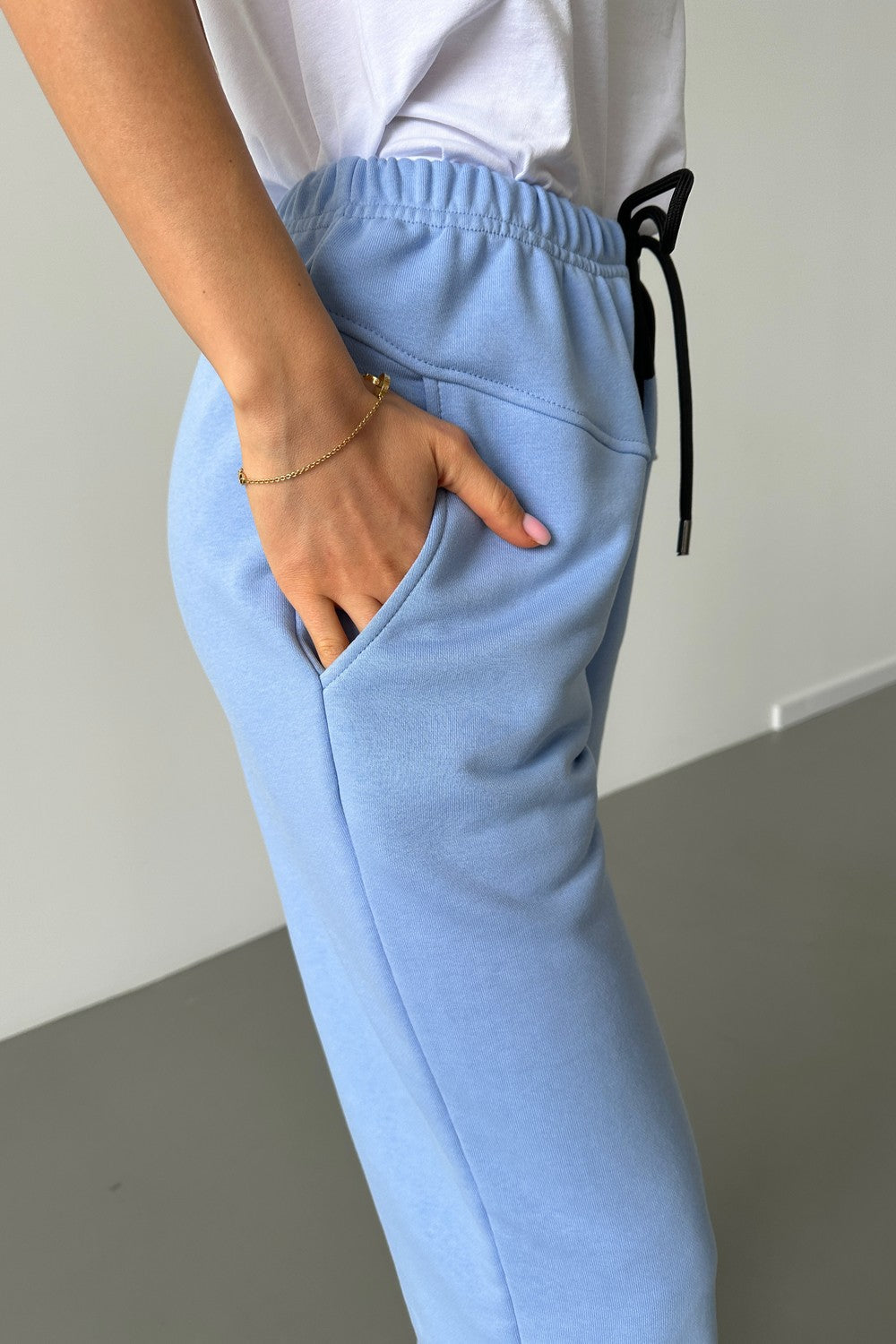 Трикотажні джогери з кокеткою 24054 blue