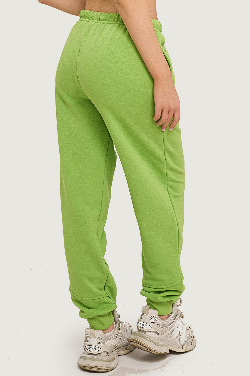 Трикотажні джогери з кокеткою 24057 light green