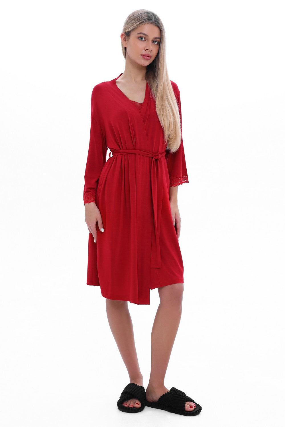 Халат из модала 24092 bordo