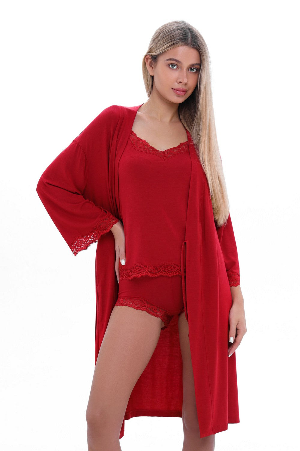 Халат з модалу 24092 bordo