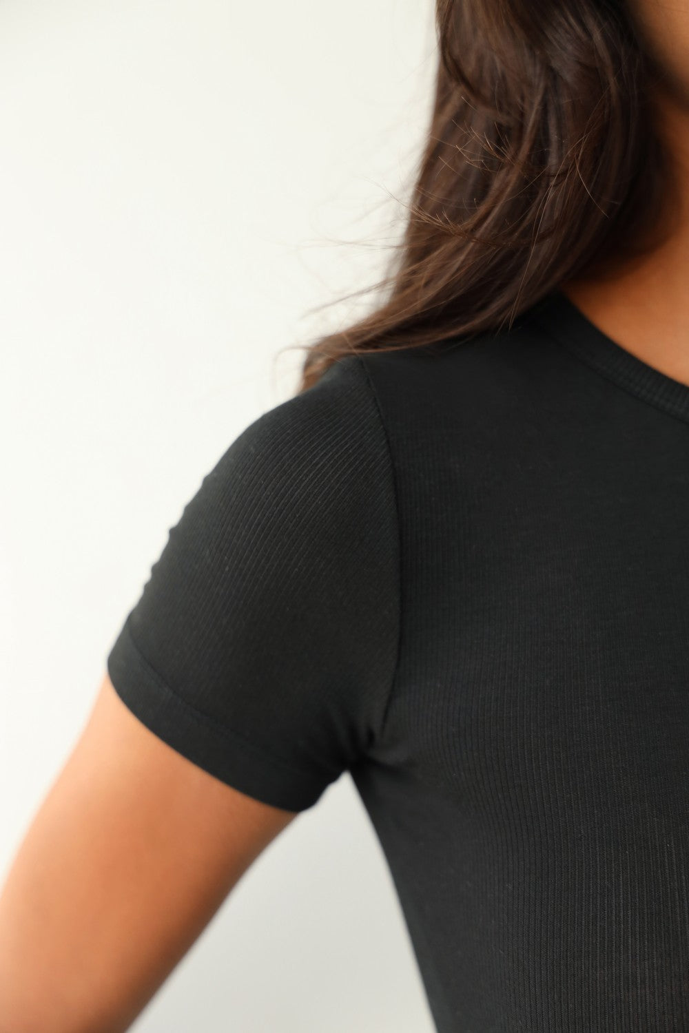 Футболка в рубчик из модала 24102 black
