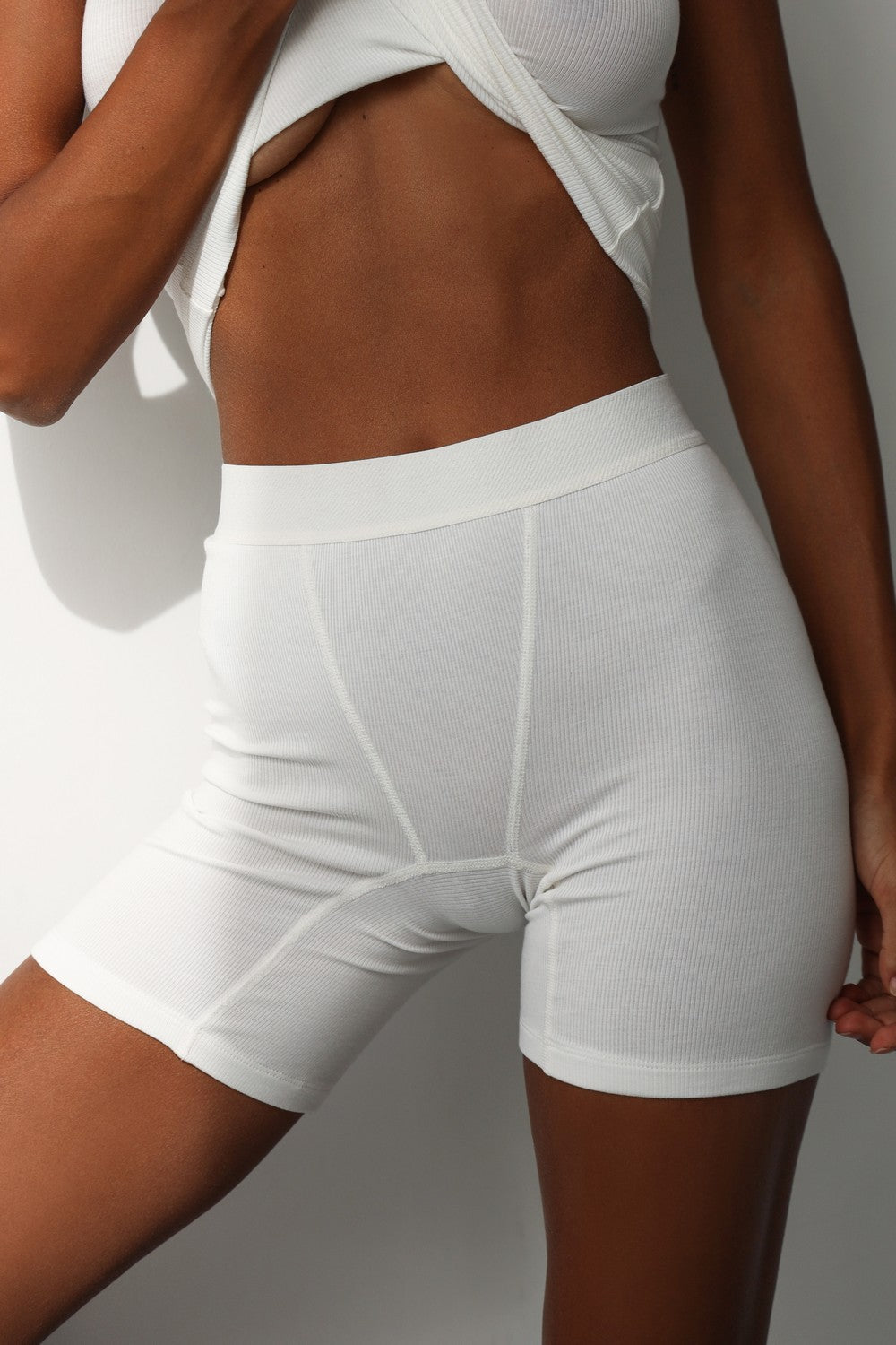 Велосипедки в рубчик 24110 milk