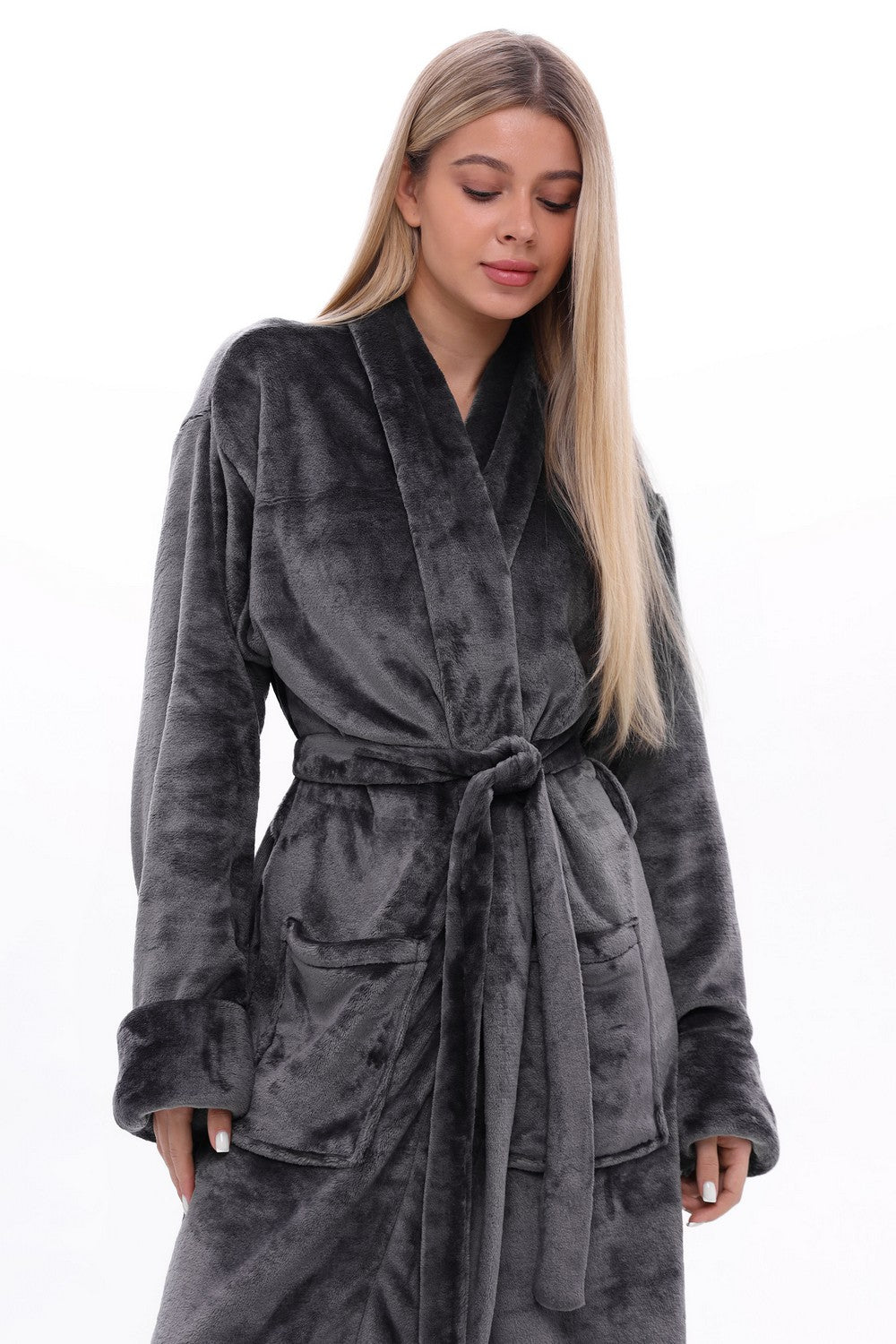 Халат из велсофта унисекс 24158 gray