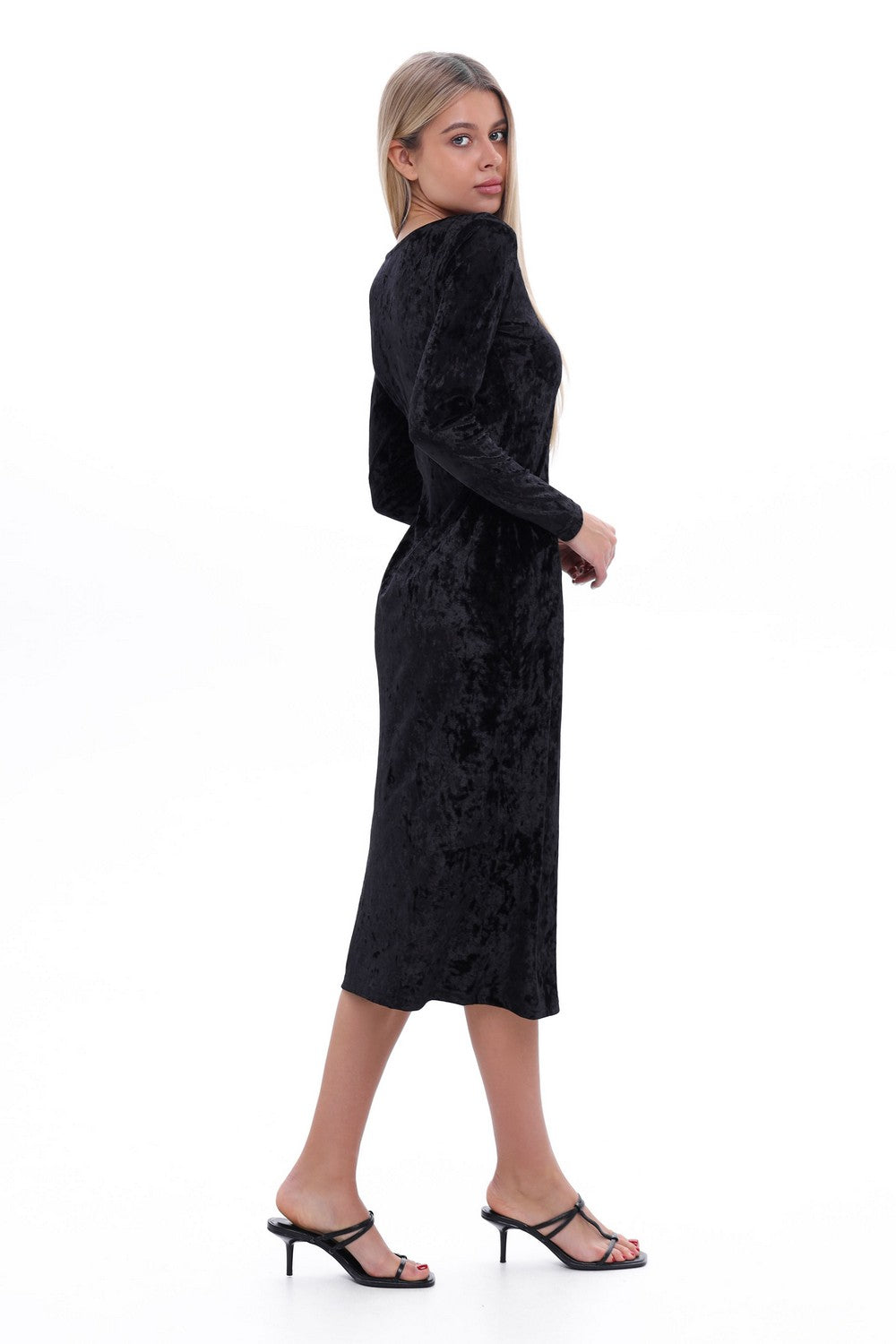 Бархатное платье 25004 black