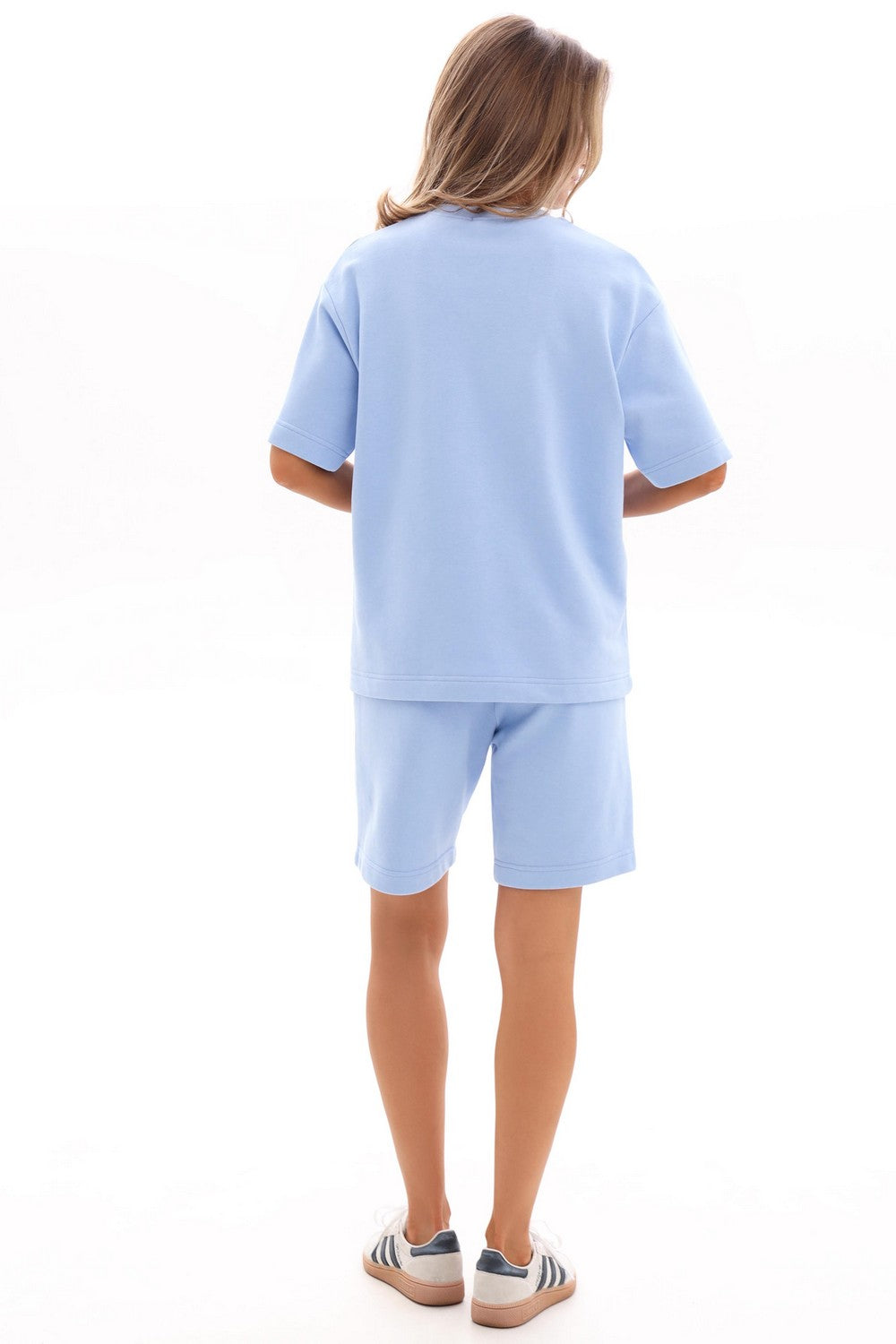 Бавовняний костюм з шортами 25048 blue