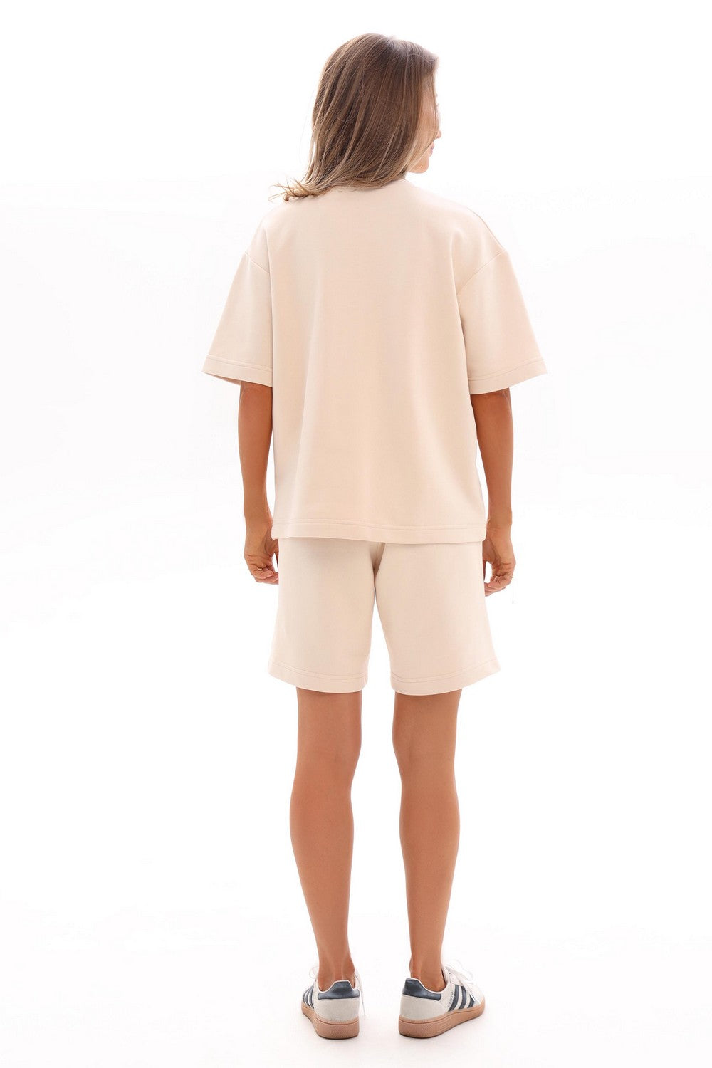 Хлопковый костюм с шортами 25051 beige