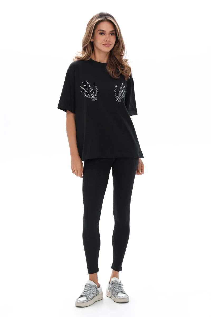 Футболка зі стразами 25053 black