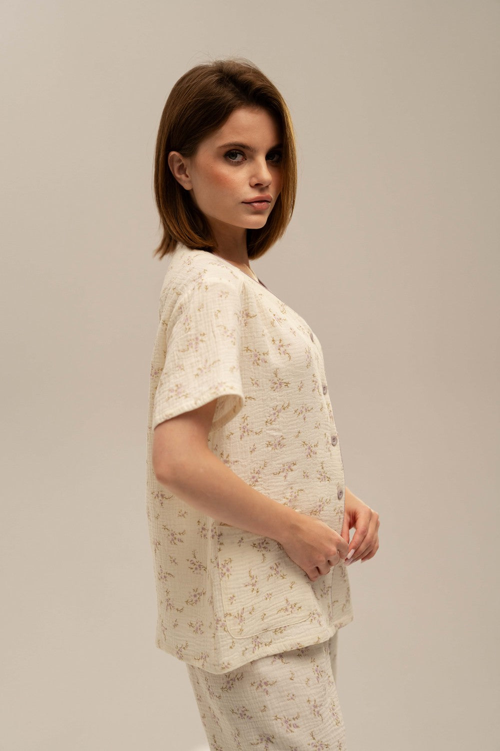 Муслиновая пижама с цветами 25061