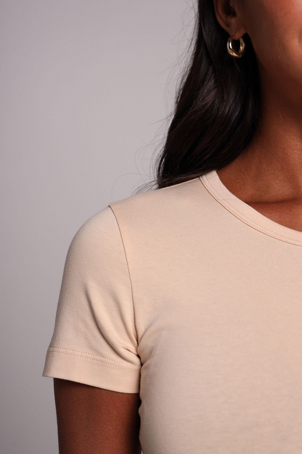 Футболка з бавовни 25073 beige