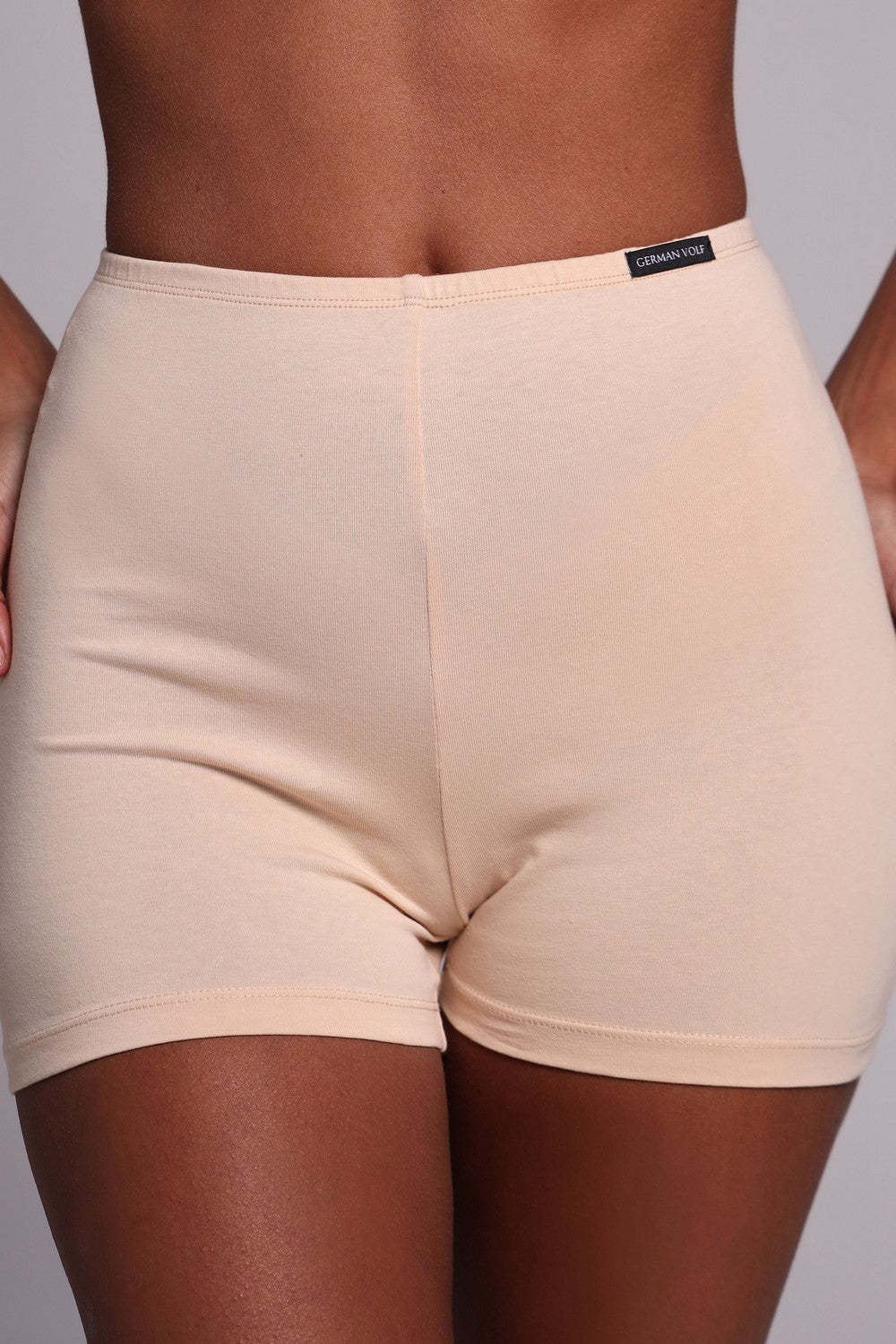 Шортики с высокой талией 25076 beige