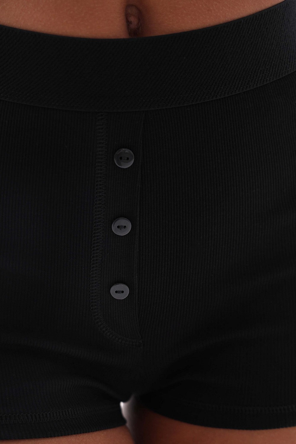 Бавовняні шортики в рубчик 25084 black