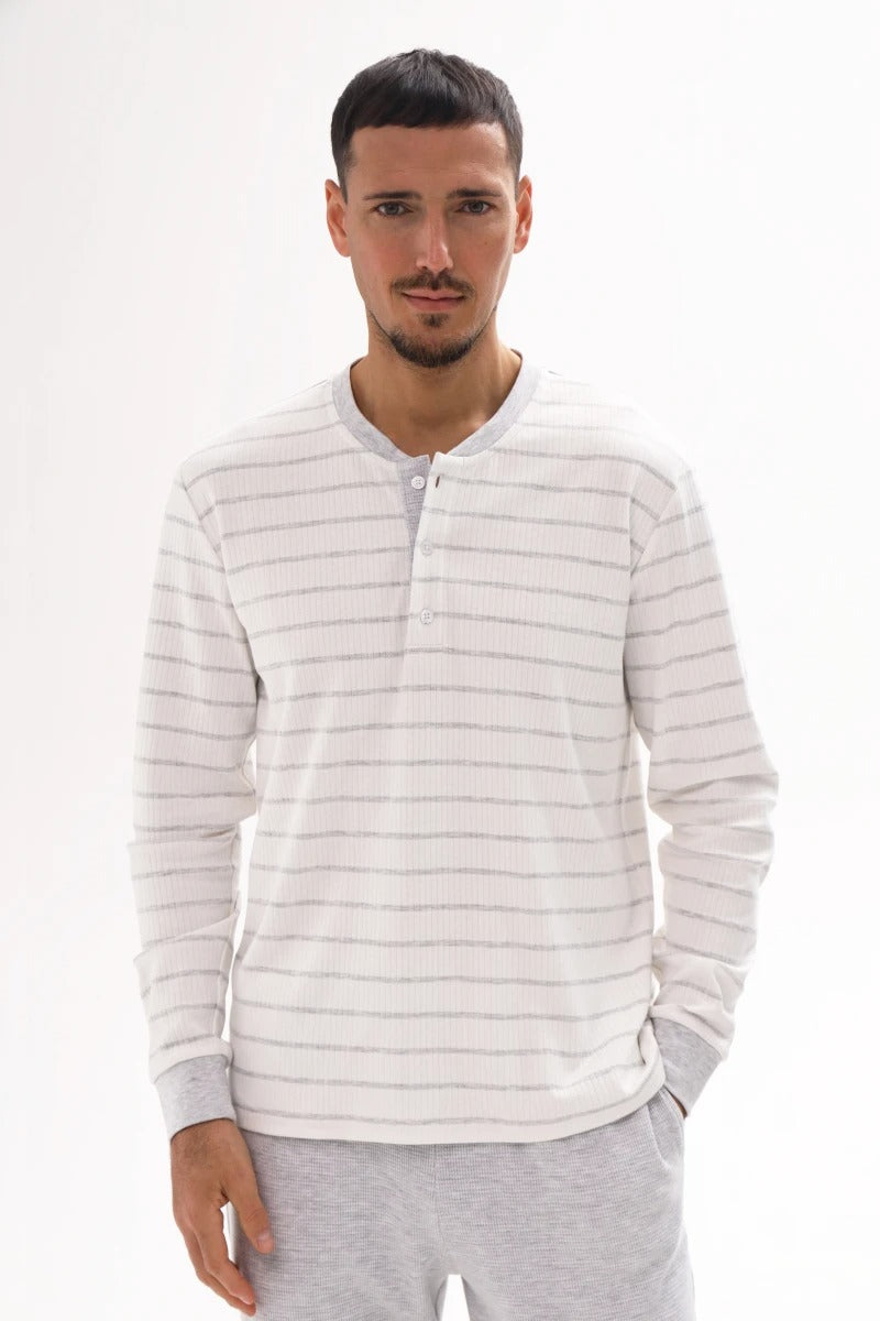Мужской лонгслив в полоску 25114-1 gray