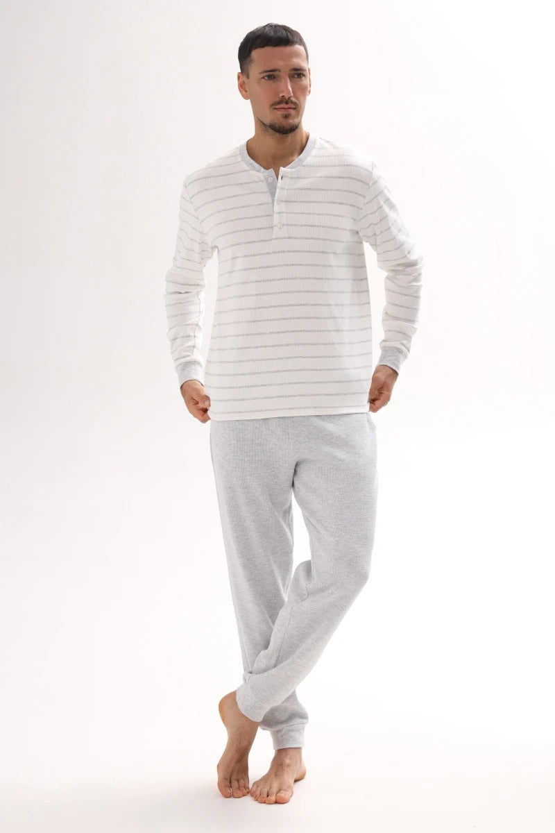 Мужской лонгслив в полоску 25114-1 gray