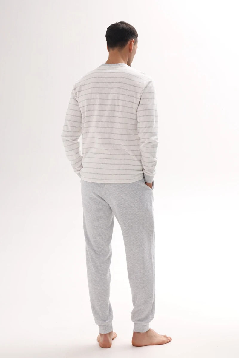 Мужской лонгслив в полоску 25114-1 gray