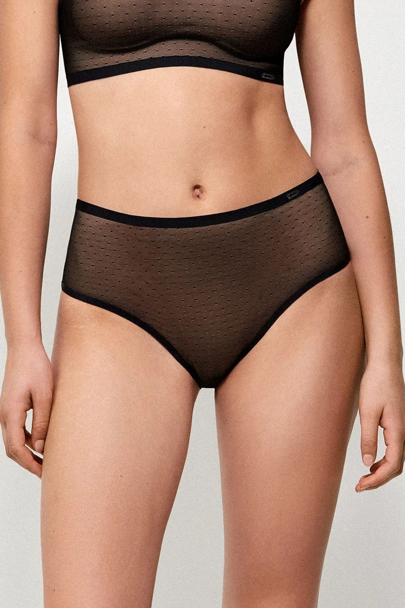 Трусики слип из микросетки 1/10046B black