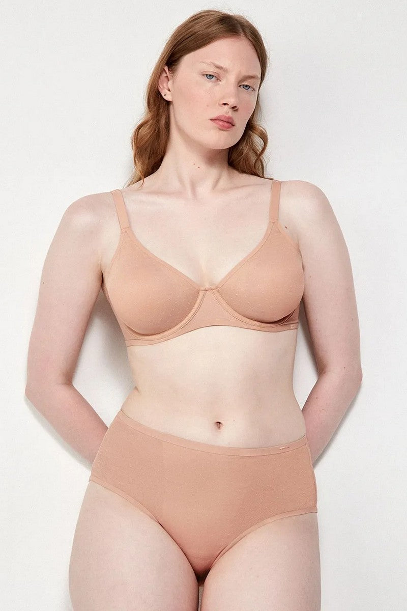 Трусики слип из микросетки 1/10046B nude