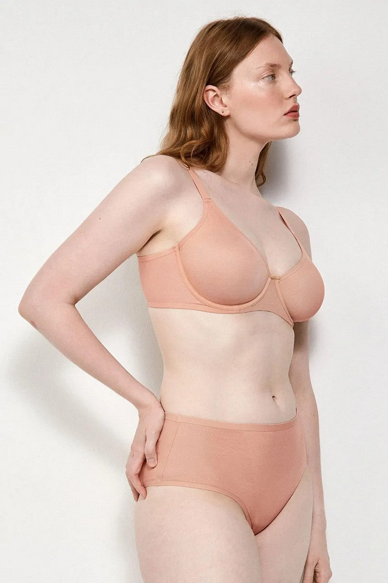 Трусики слип из микросетки 1/10046B nude