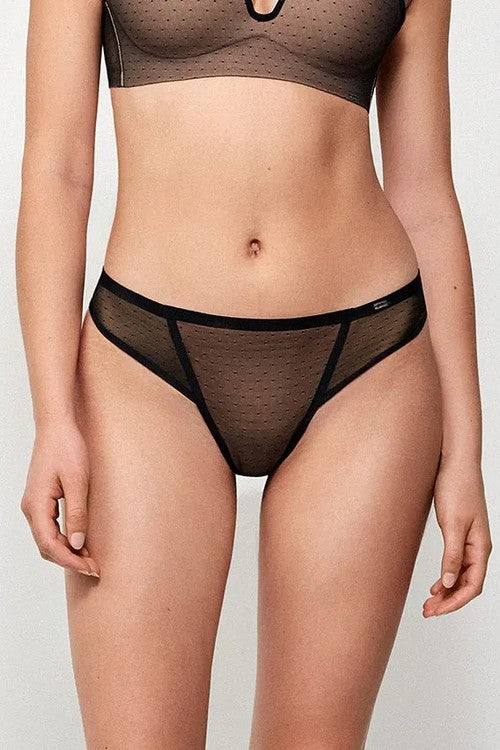 Трусики стринг из микросетки 1/10047B black