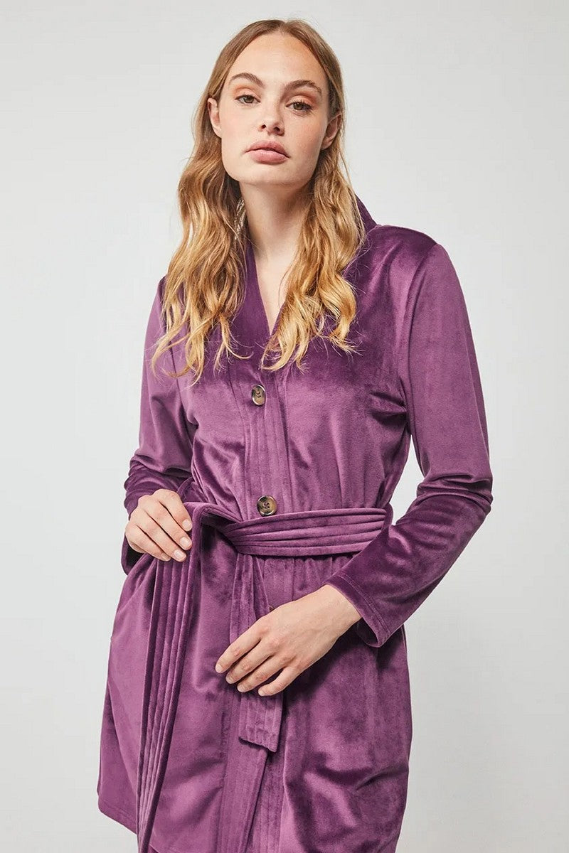 Флисовый халат на пуговицах 2/20188 violet