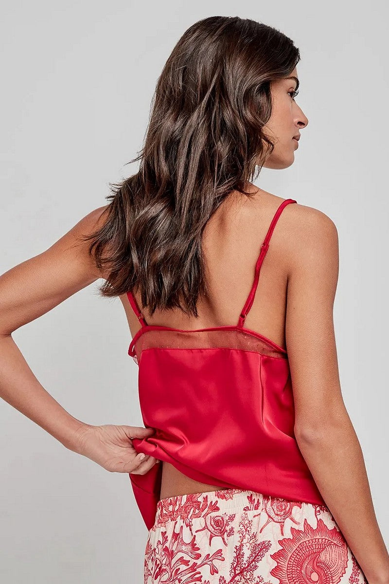 Пижамная майка из атласа 2/20250T red