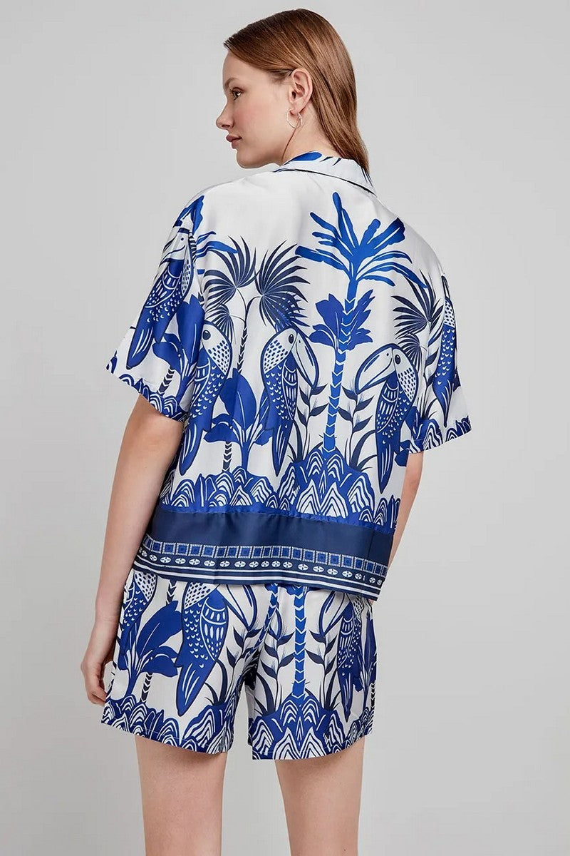 Атласная блуза с принтом 2/20264T