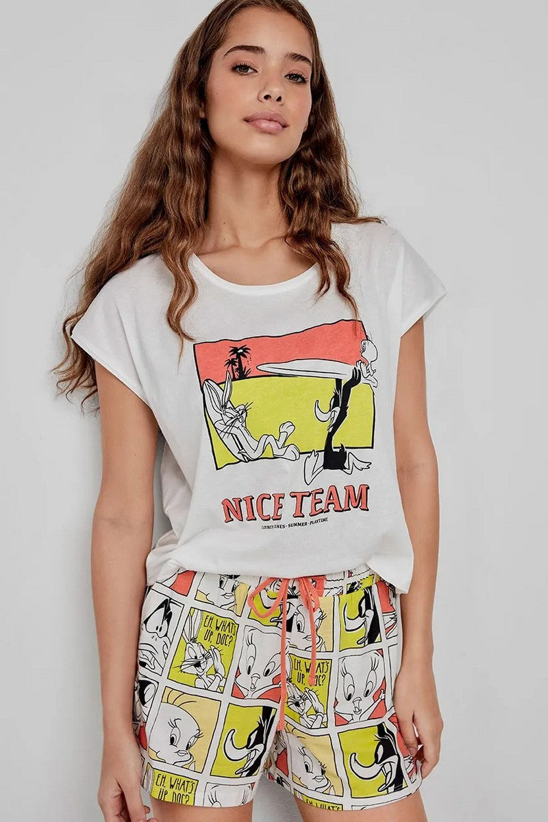 Хлопковая пижама с шортами 2/20274