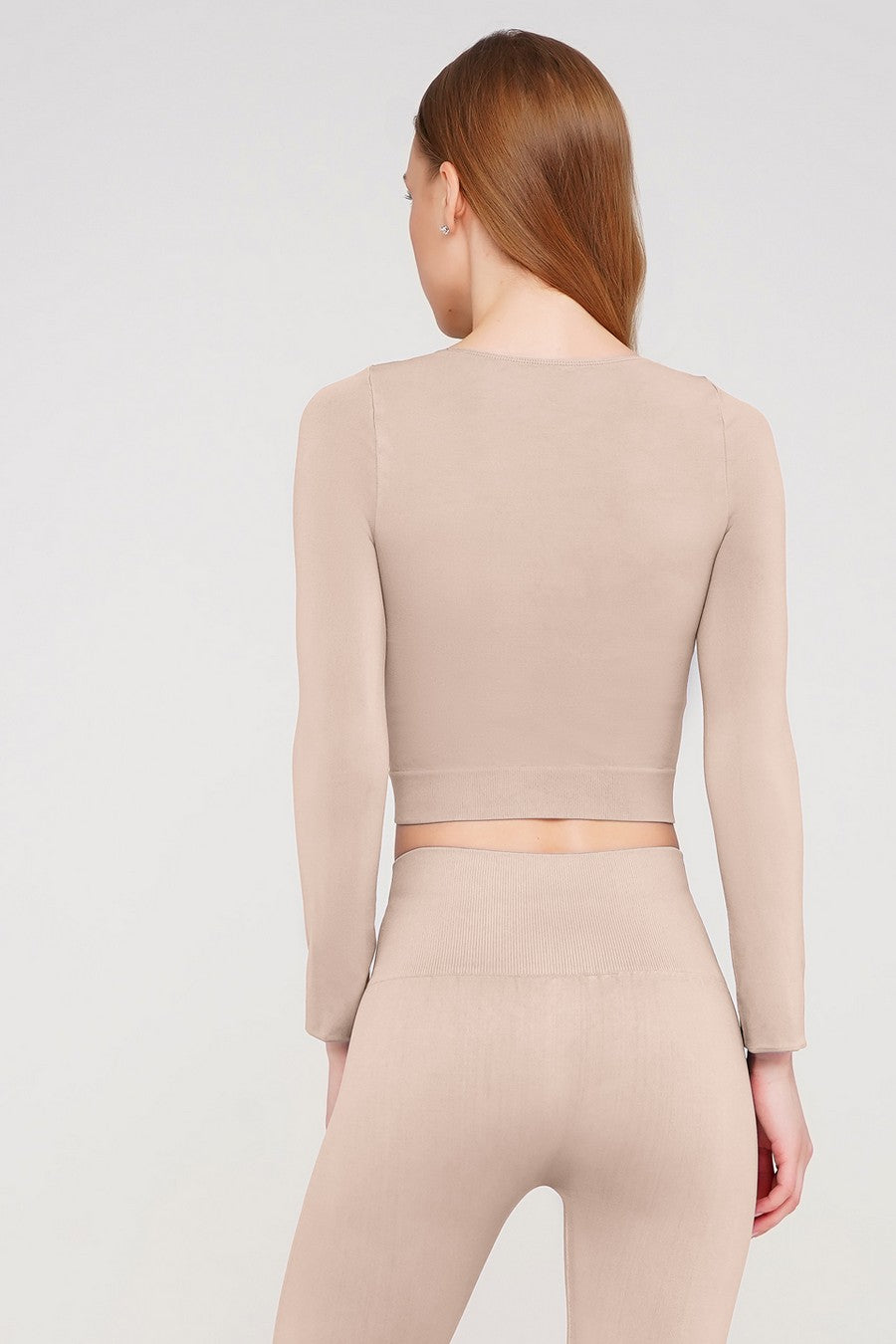 Бесшовный кроп-топ с длинным рукавом 1009394 Crop Top naturale