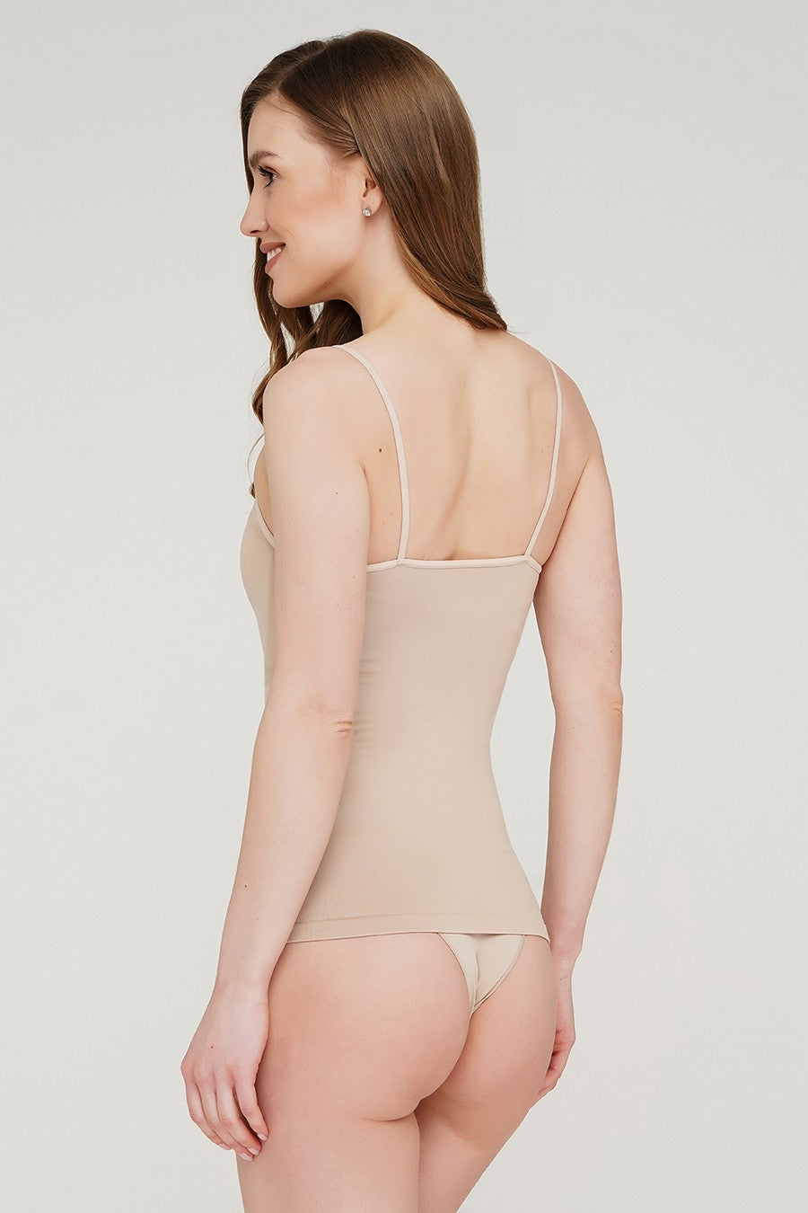 Бесшовная майка на тонких бретелях 1009615 Camisole naturale