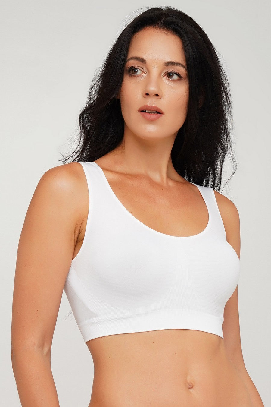 Бесшовный бра-топ на широких бретелях 1009647 Tank Top white