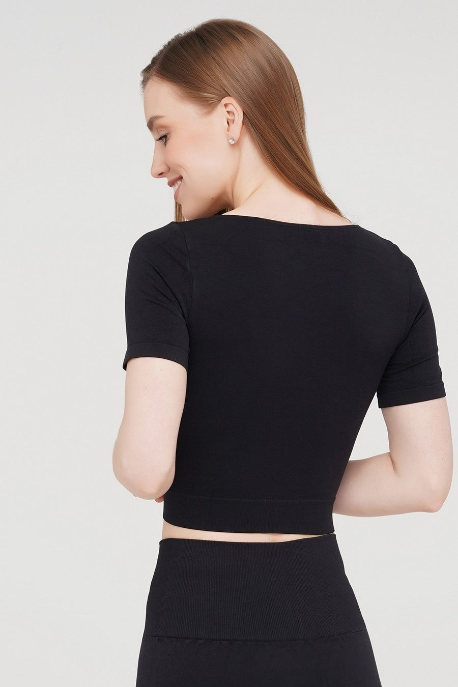 Кроп-топ с коротким рукавом 1009690 Crop T-Shirt black