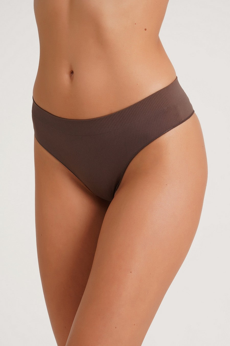 Трусики бразилиана в рубчик 1010542 Brasilian Briefs Rib deep taupe