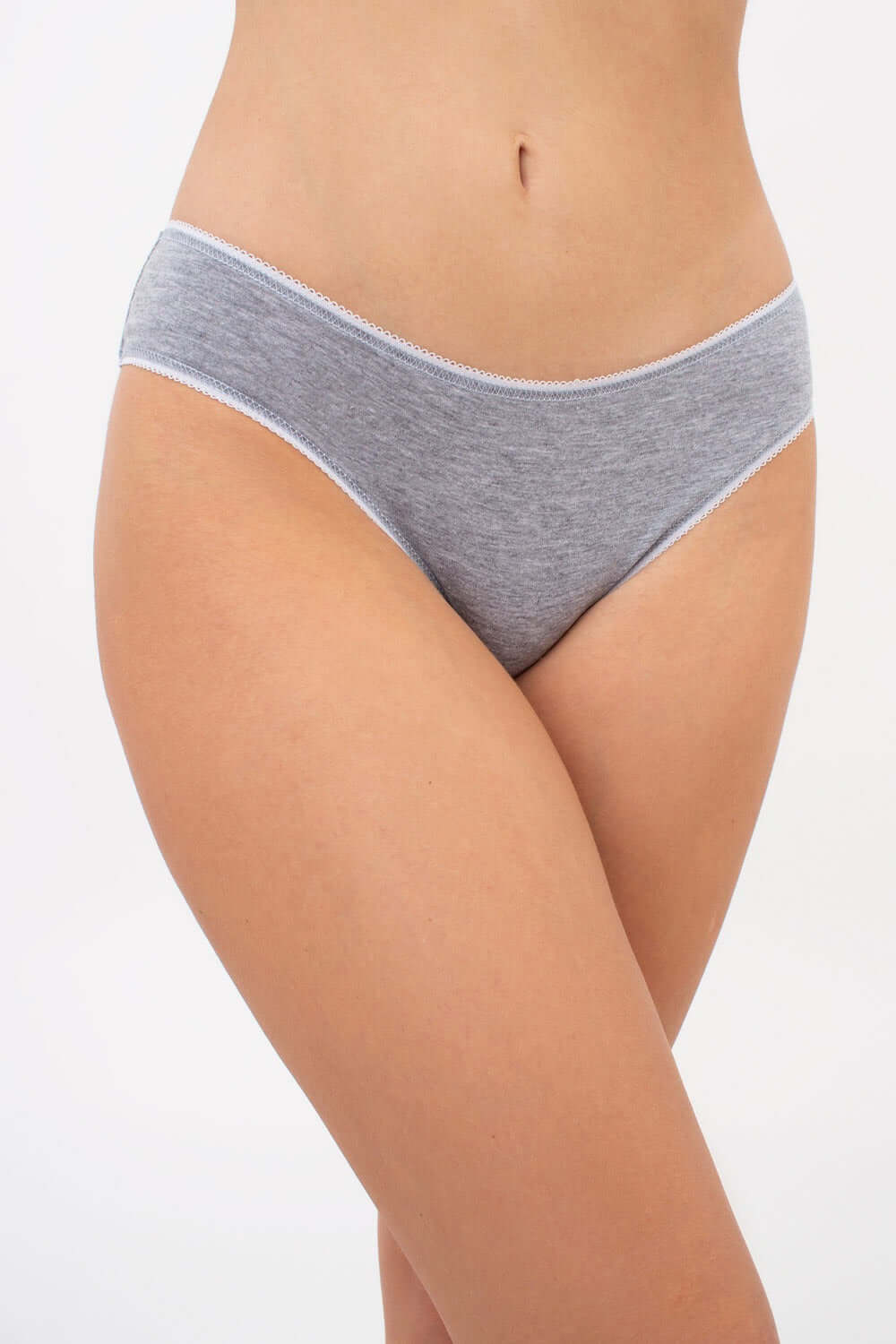 Хлопковые трусики слип Basic UP-00000555 grey melange