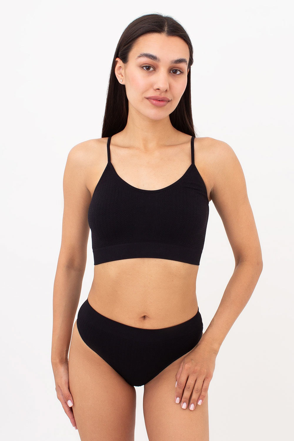 Фактурные трусики бразилиана Brasilian Briefs Braid UP-00002899 black